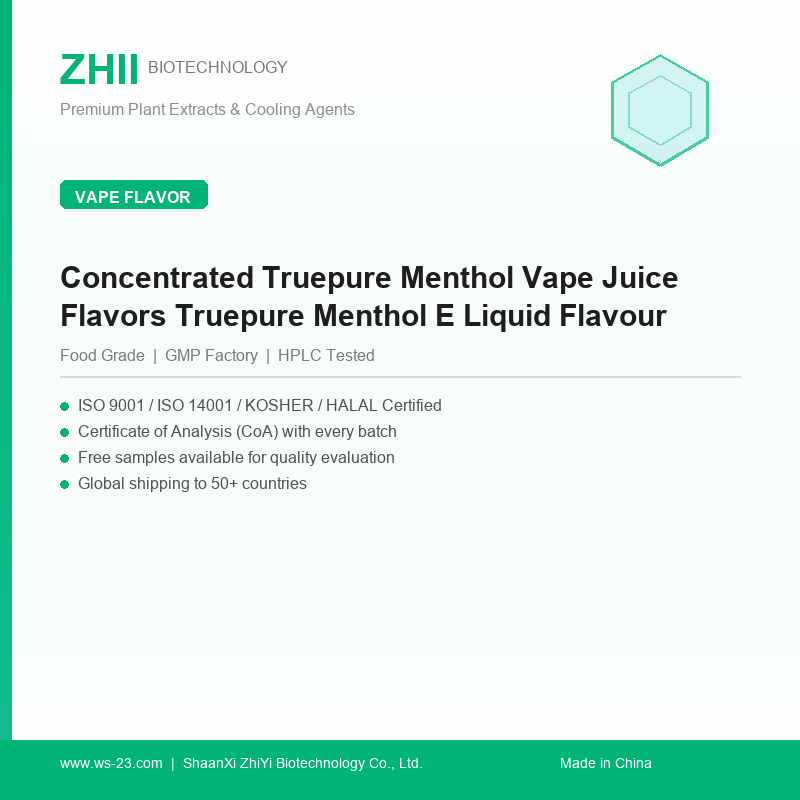 Concentrated Truepure Menthol Vape Juice Flavors Truepure Menthol E Liquid Flavour - ZHII manufacturer plant extract powder