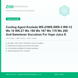 Cooling Agent Koolada WS-23WS-5WS-3 WS-12 Ws 10 WS-27 Ws 150 Ws 167 Ws 170 Ws 200 And Sweetener Sucralose For Vape Juice E Cigarette Menthol Crystal - ZHII manufacturer plant extract powder
