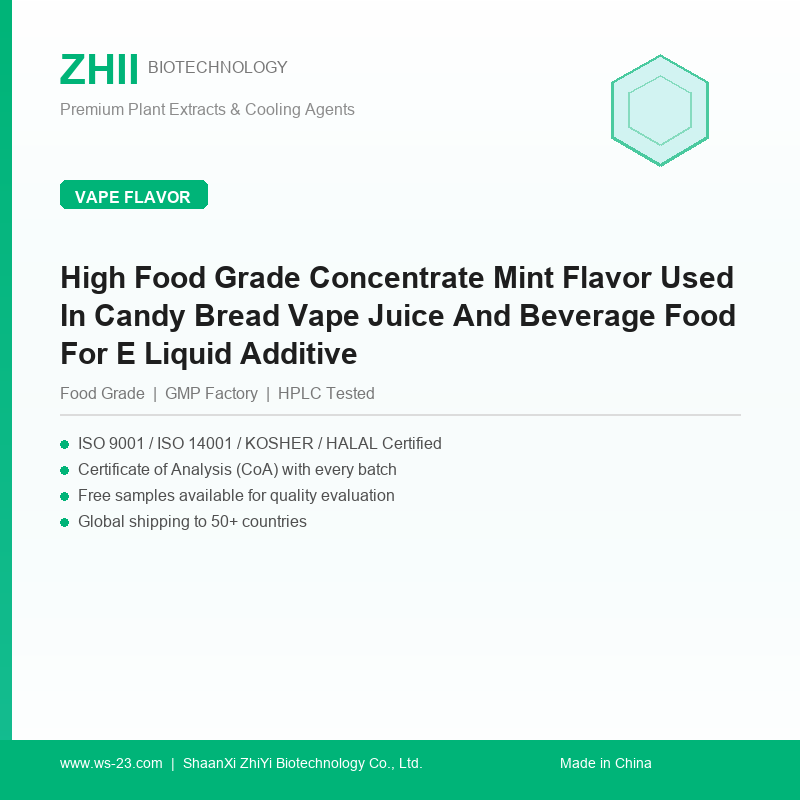 High Food Grade Concentrate Mint Flavor Used In Candy Bread Vape Juice And Beverage Food For E Liquid Additive - ZHII manufacturer plant extract powder